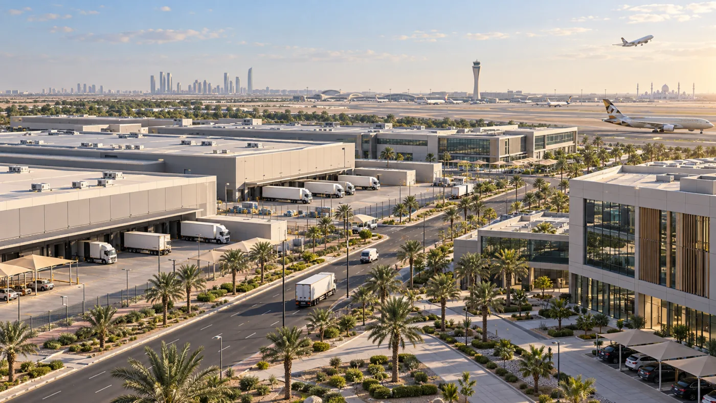 Cargo and logistics facilities at Abu Dhabi Airport Free Zone (ADAFZ)